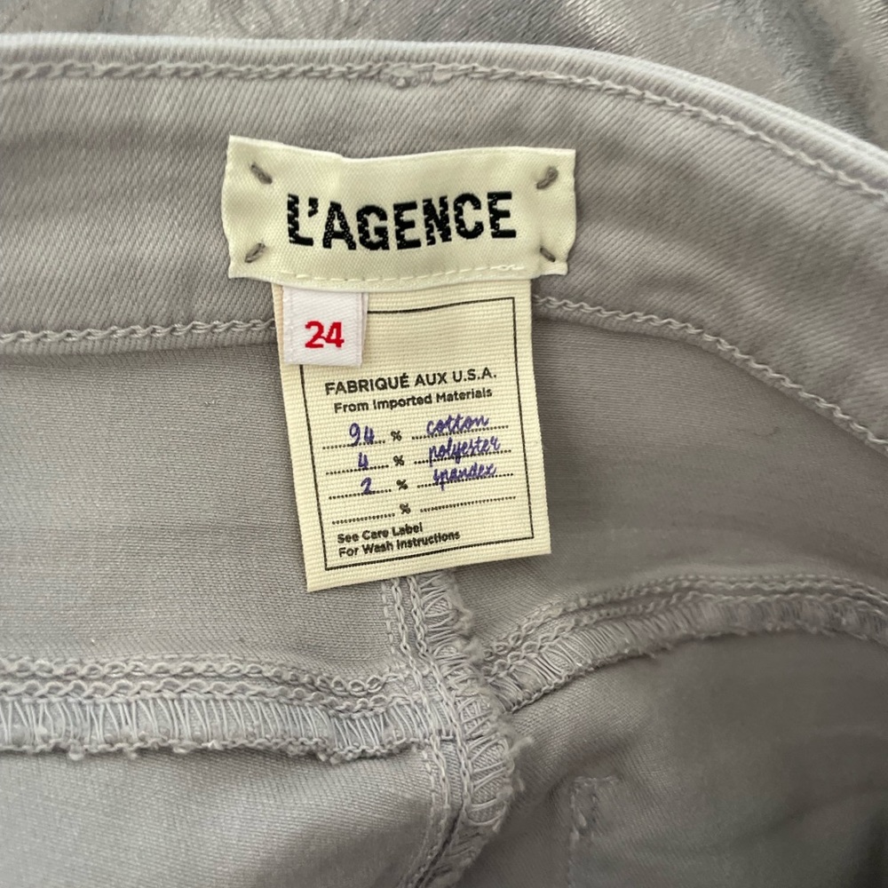 NWOT L’AGENCE Margot high rise crackled foil metallic denim - Picture 13 of 16